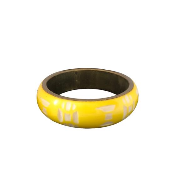 Bohemian Three Yellow White, Brown Black, Brown Bangle Bracelets - Picture 11 of 16